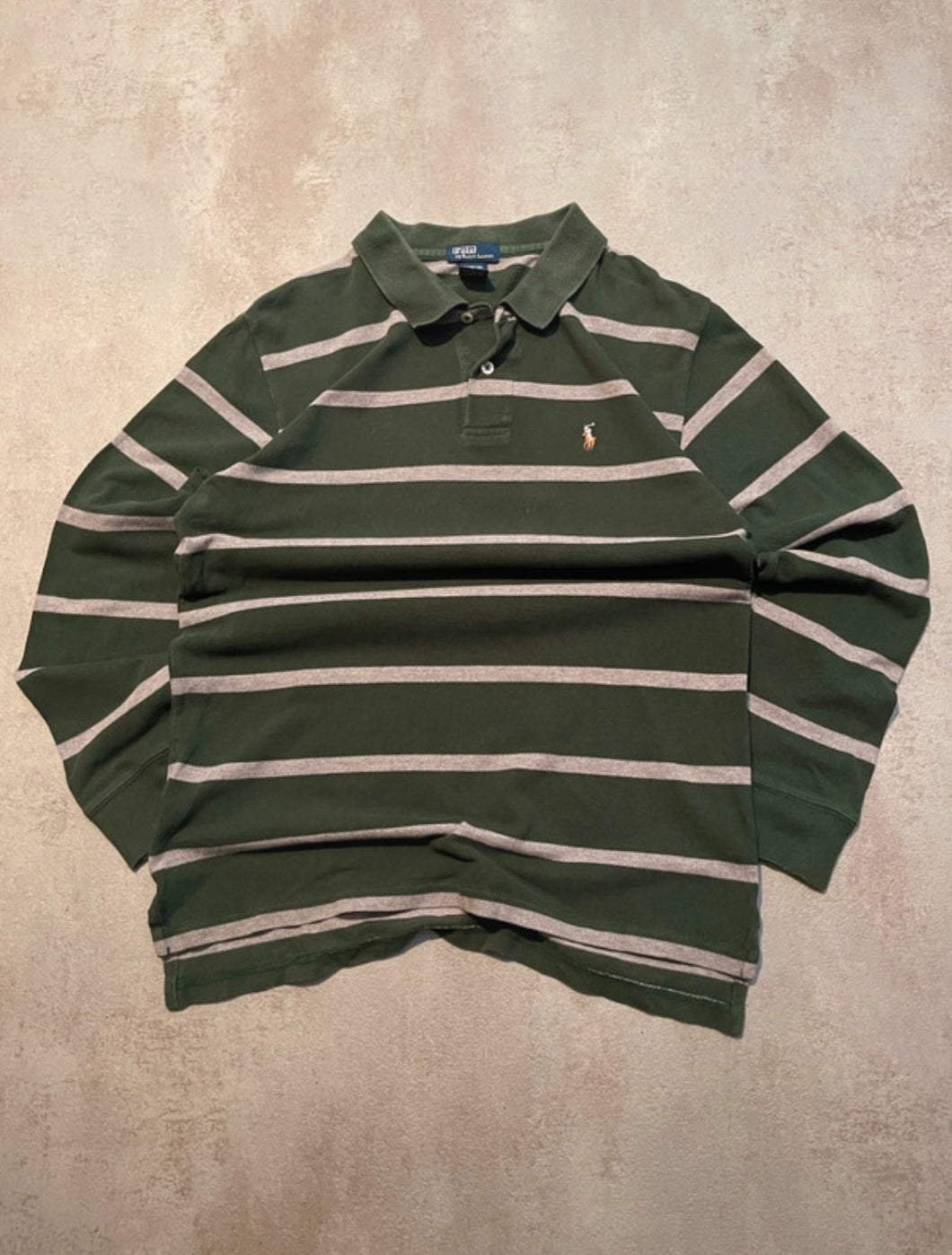 Ralph Lauren Striped Lonsgleeve Polo - Small